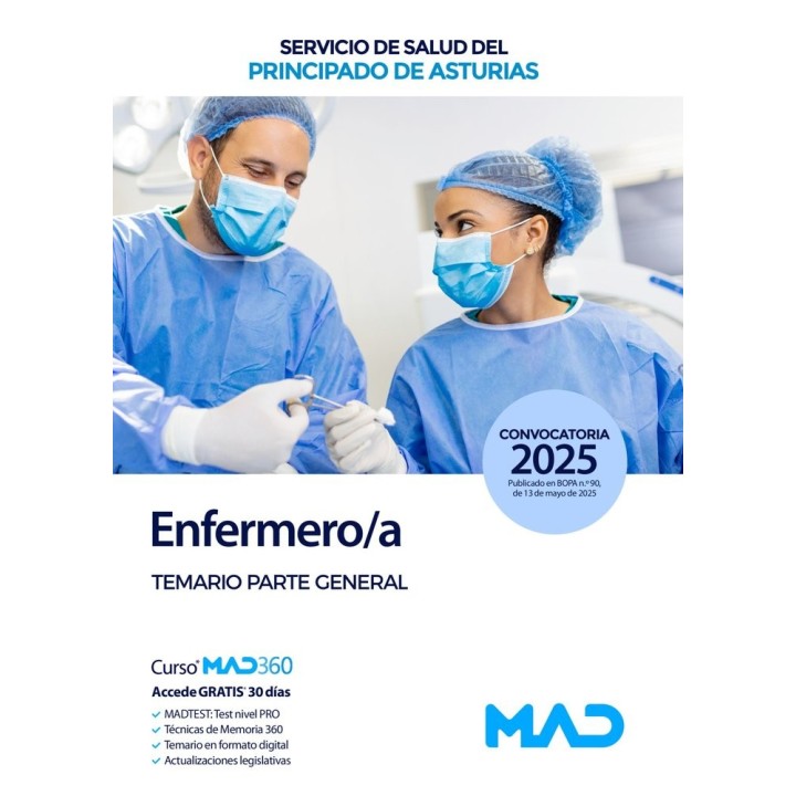 ENFERMERO;A TEMARIO PARTE GENERAL PRINCIPADO ASTURIAS 2025