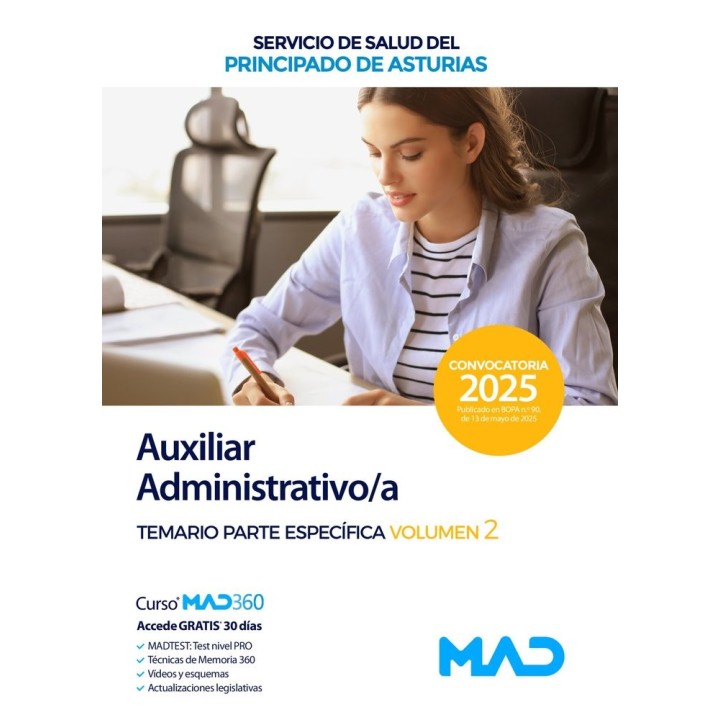 TEMARIO PARTE ESPECIFICA AUXILIAR 2 ADMINISTRATIVO/A SESPA