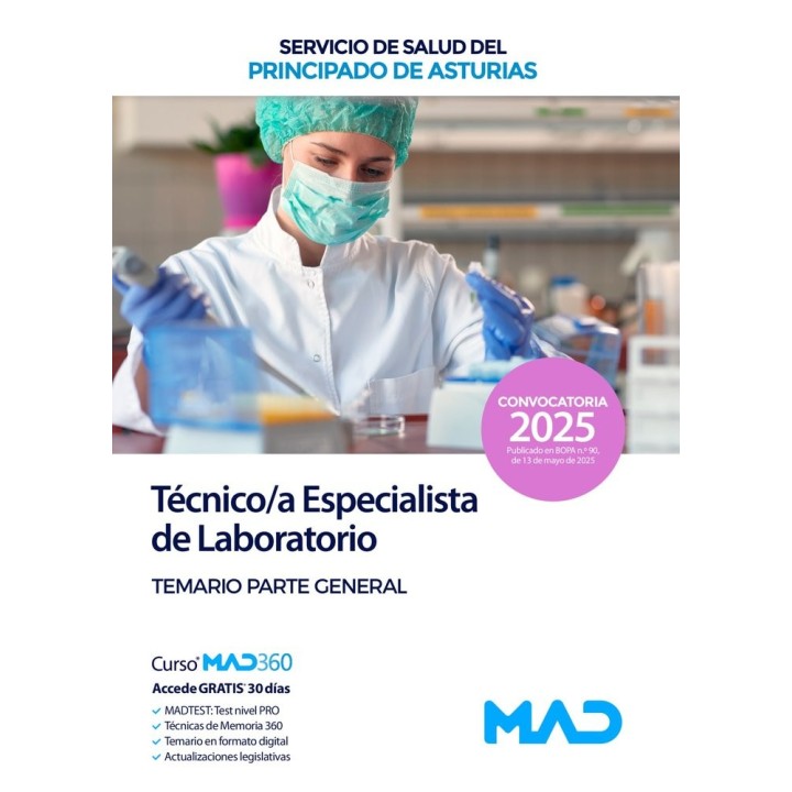 TECNICO/A ESPECIALISTA LABORATORIO TEMARIO PARTE GENERAL AS
