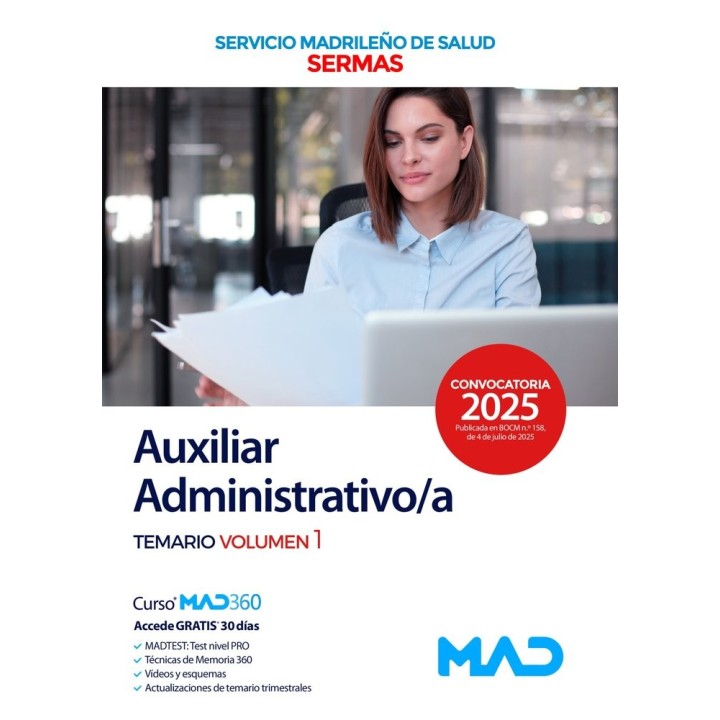 AUXILIAR ADMINISTRATIVO/A TEMARIO 1 SERVICIO MADRILEÑO SALU
