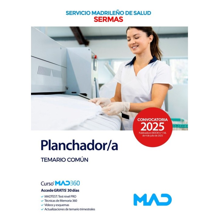 PLANCHADORA TEMARIO COMUN SERVICIO MADRILEÑO SALUD SERMAS
