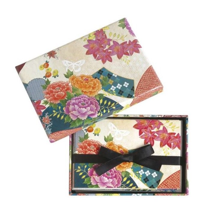 CUADERNO MADAME BUTTERFLY TARJETAS Y SOBRES 2 FLOR COLO