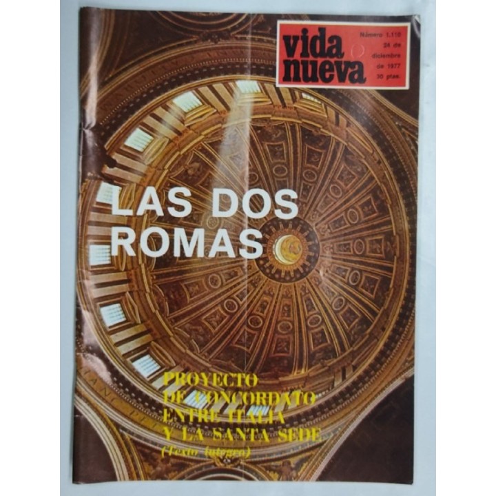 REVISTA VIDA NUEVA. NUMERO 1110. 24 de Diciembre de 1977. Las dos Romas. Proyecto de concordato entre italia y la santa sede