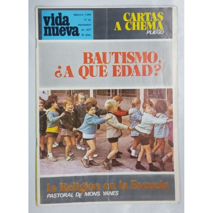 REVISTA VIDA NUEVA. NUMERO 1096. 17 de septiembre de 1977. Bautismo a que edad