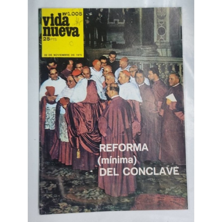 REVISTA VIDA NUEVA. NUMERO 1005. 22 de Noviembre de 1975. Reforma (minima) del conclave