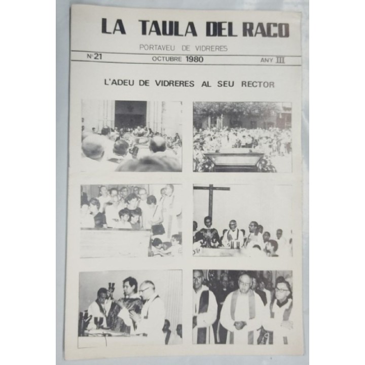 La Taula del raco. Portaveu de vidreres. . L'Adeu de vidreres al seu Rector