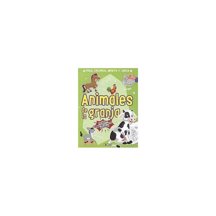 ANIMALES DE LA GRANJA-PEGA,COLOREA,MONTA Y JUEGA