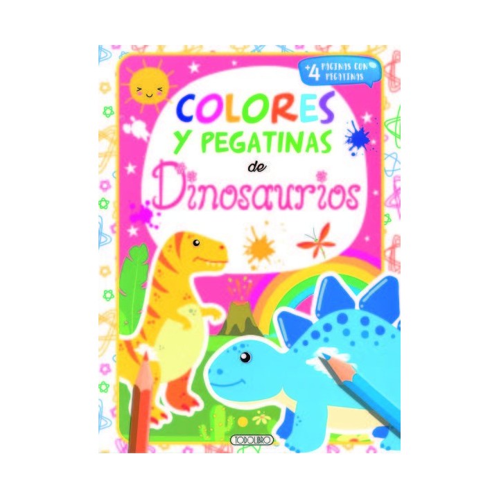 DINOSAURIOS 1 COLORES Y PEGATINAS