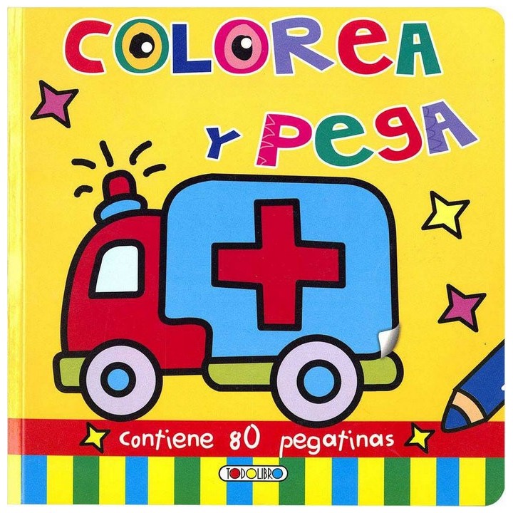 COLOREA Y PEGA AMARILLO DIBUJO GRANDE