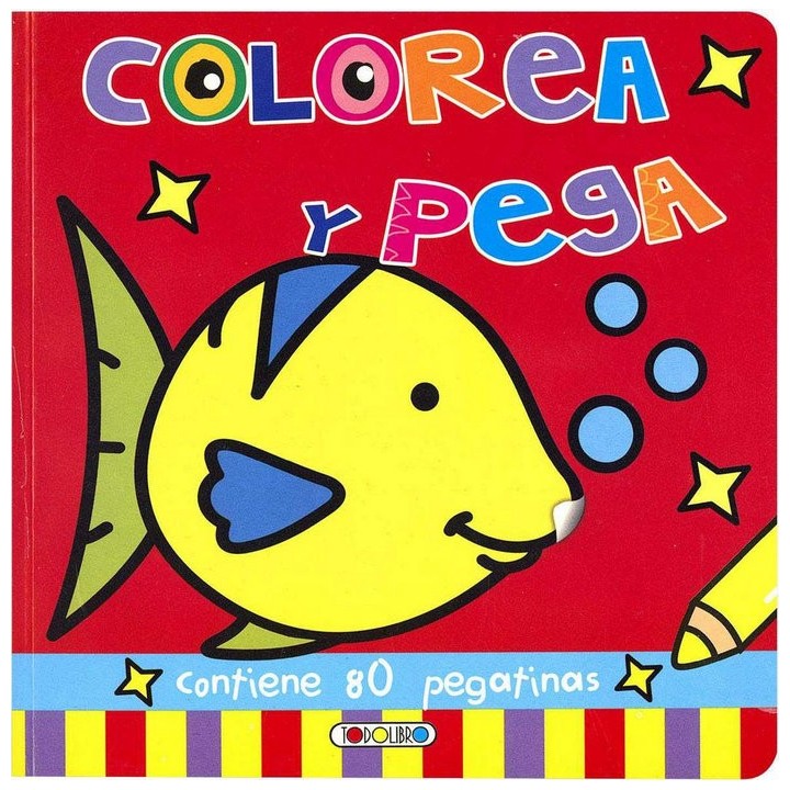 COLOREA Y PEGA ROJO DIBUJO GRANDE