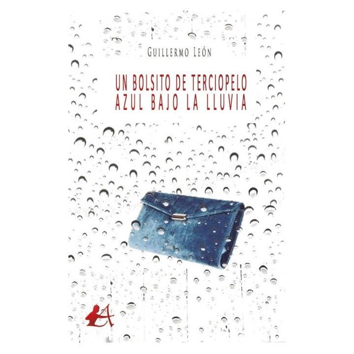 UN BOLSITO DE TERCIOPELO AZUL BAJO LA LLUVIA