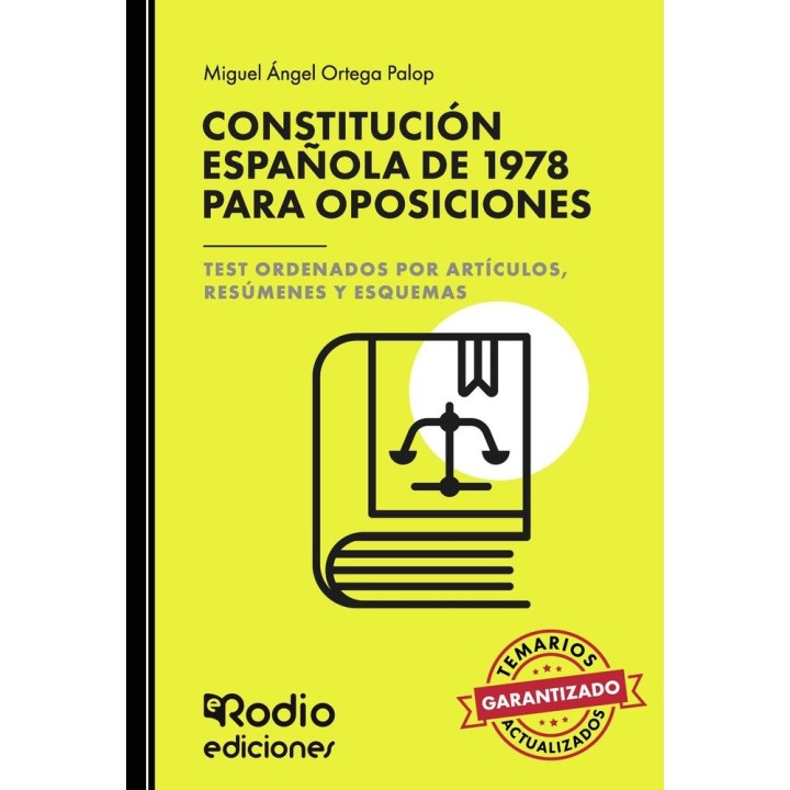 CONSTITUCION ESPAÑOLA DE 1978 PARA OPOSICIONES. TEST ORDENAD