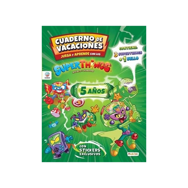 CUADERNO DE VACACIONES JUEGA Y APRENDE SUPERTHINGS 5 AÑOS