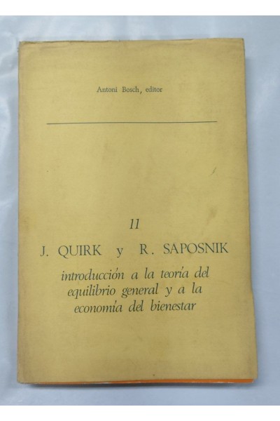 Introduccion a la teoria del equilibrio general y a la economia del bienestar