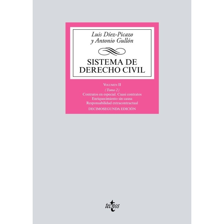 SISTEMA DE DERECHO CIVIL VOL.II TOMO 2 TECNOS 12ªED