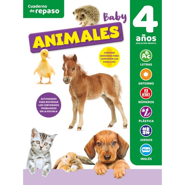 CUADERNO TEMATICO LUMINISCENTE 4 AÑOS ANIMALES BAB