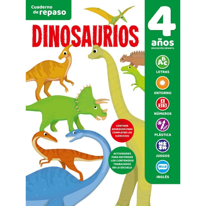 CUADERNO TEMATICO LUMINISCENTE 4 AÑOS DINOSAURIOS