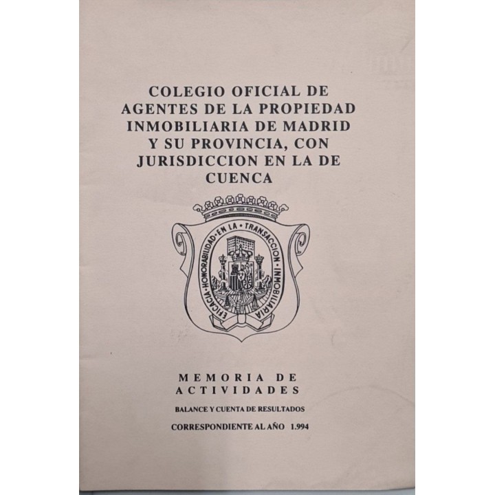 MEMORIA DE ACTIVIDADES: BALANCE Y CUENTA DE RESULTADOS. CORRESPONDIENTE AL AÑO 1994.