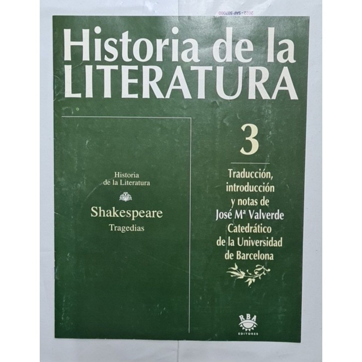 Revista Historia de la Literatura 3. Shakespeare Tragedias.