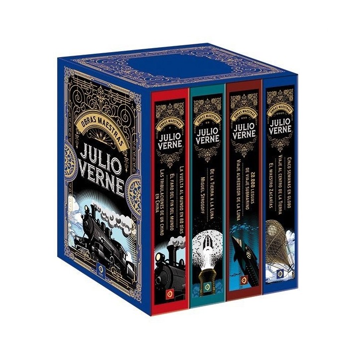 ESTUCHE JULIO VERNE OBRAS COMPLETAS 4 VOLUMENES