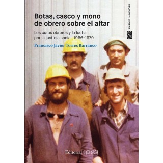 BOTAS CASCO Y MONO DE OBRERO SOBRE EL ALTAR