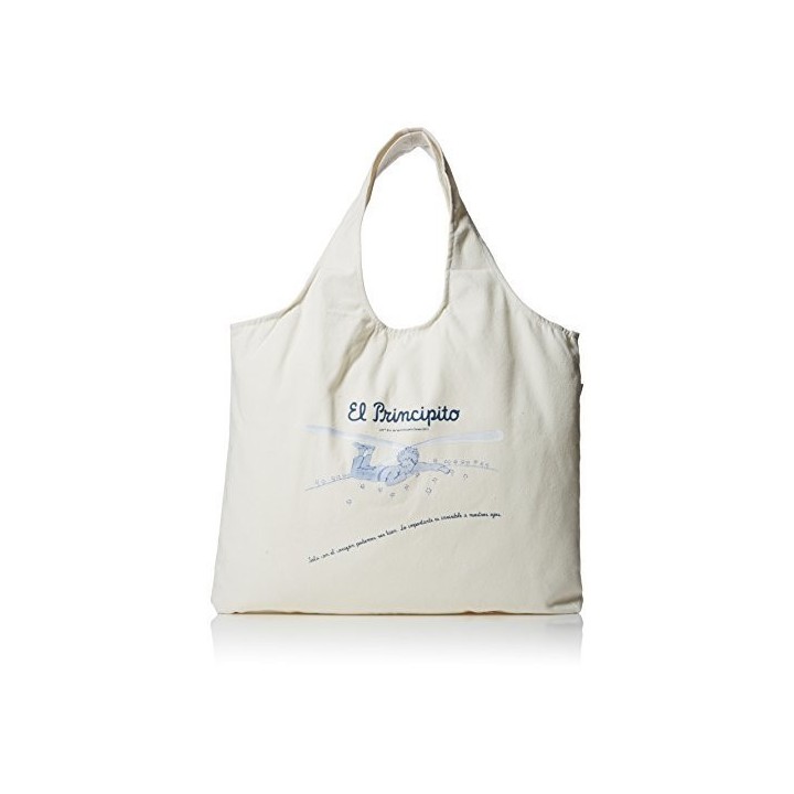 BOLSA BEIGE EL PRINCIPITO SOLO CON EL CORAZON PODEMOS VER