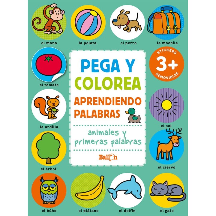 PEGA Y COLOREA APRENDIENDO PALABRAS ANIMAL