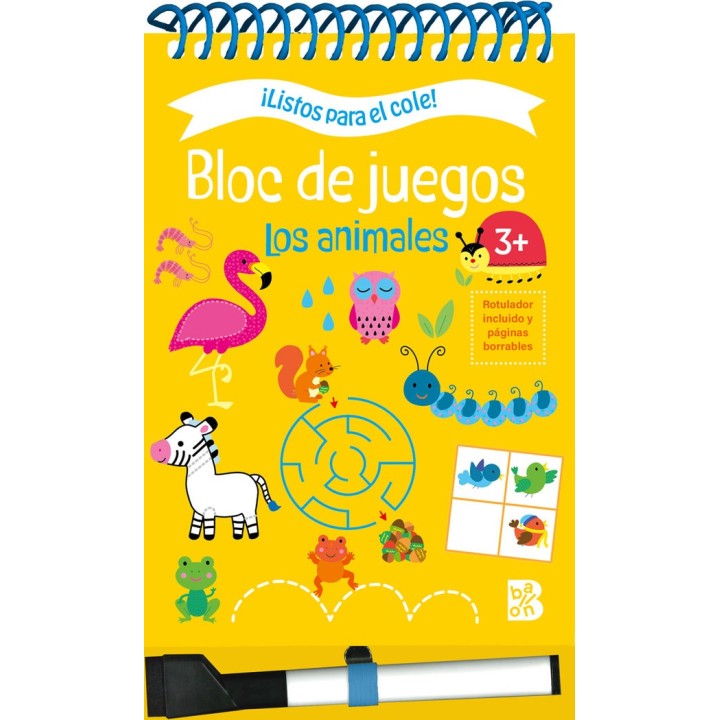 LISTOS PARA EL COLE BLOC DE JUEGOS LOS ANIMALES +3