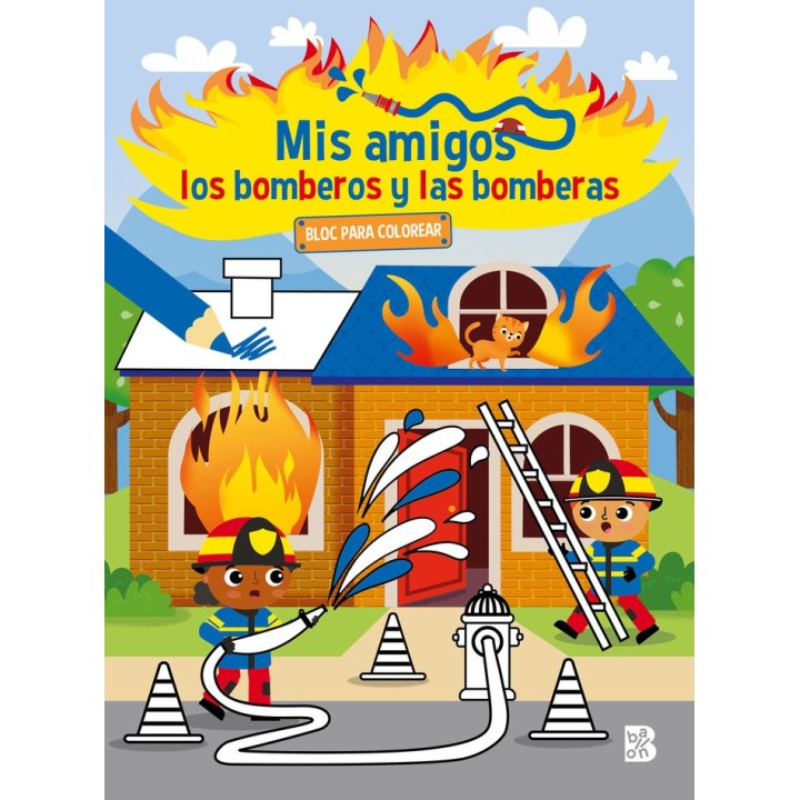 MIS AMIGOS LOS BOMBEROS Y LAS BOMBERAS BLOC PARA COLOREAR