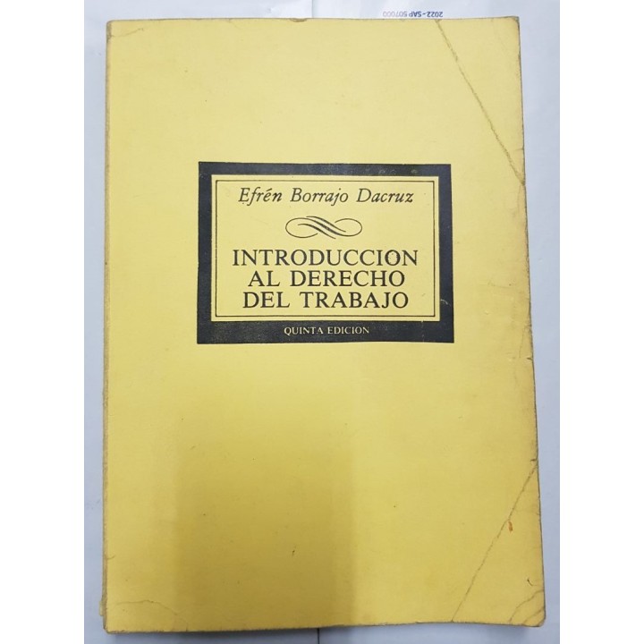 INTRODUCCIÓN AL DERECHO DEL TRABAJO EFREN BORRAJO