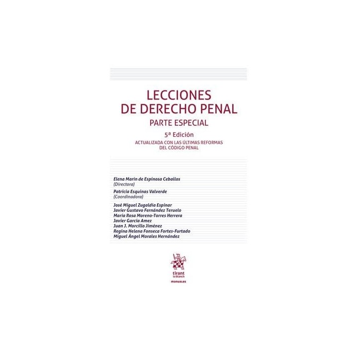 LECCIONES DE DERECHO PENAL PARTE ESPECIAL 5ª EDICION ACTUAL