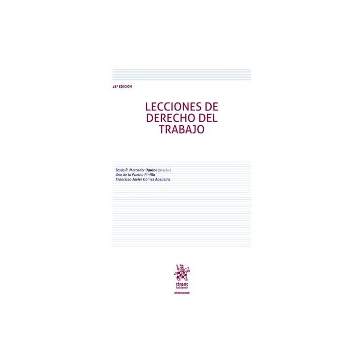 LECCIONES DE DERECHO DEL TRABAJO 18ª EDICION