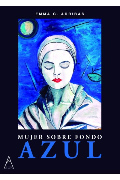 MUJER SOBRE FONDO AZUL