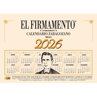 CALENDARIO ZARAGOZANO 2026 MESA VERTICAL