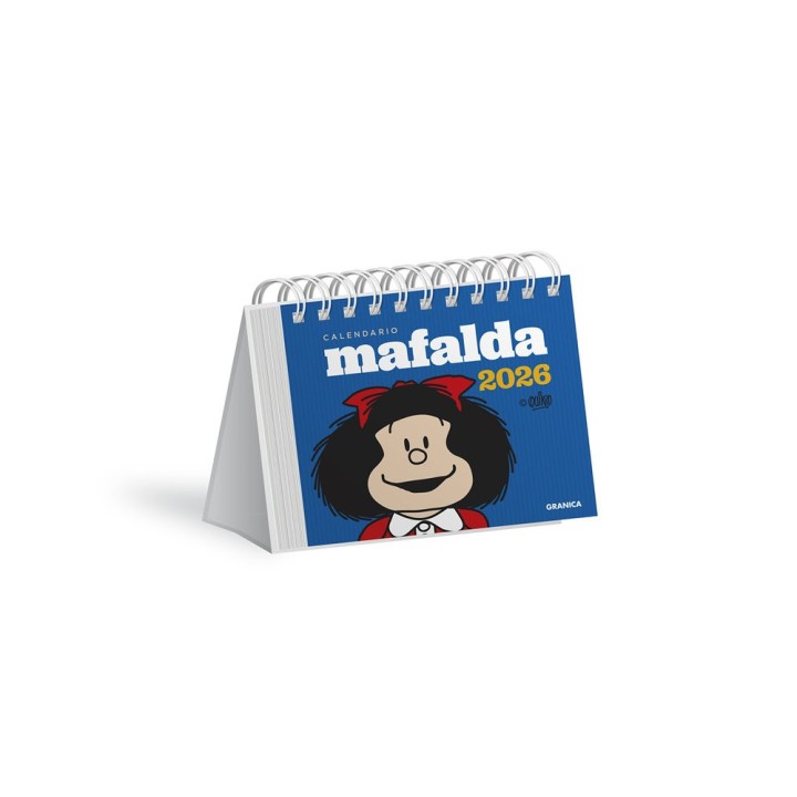 MAFALDA 2026 CALENDARIO ESCRITORIO AZUL