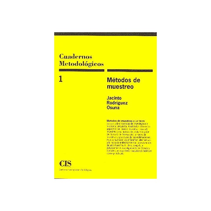 Métodos de muestreo. Cuadernos Metodológicos.