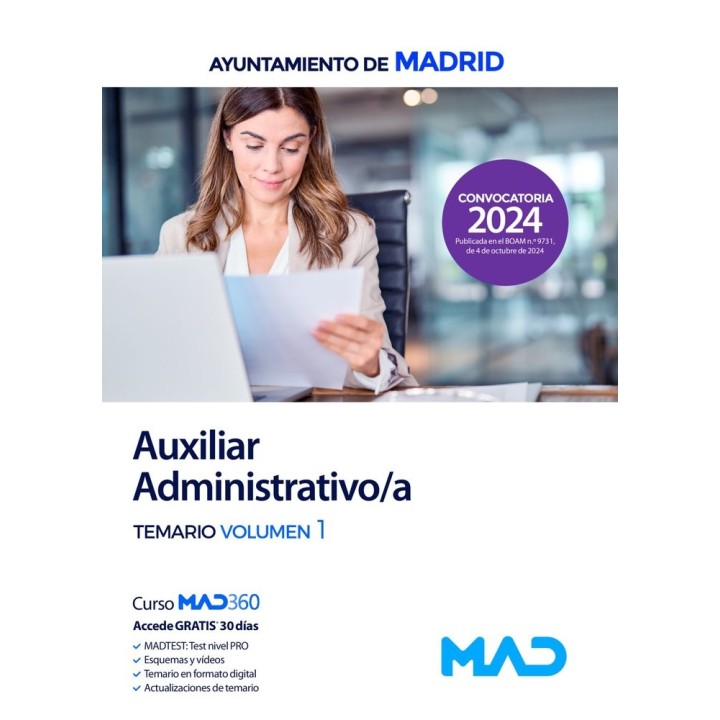 AUXILIAR ADMINISTRATIVO/A TEMARIO 1 AYTO MADRID