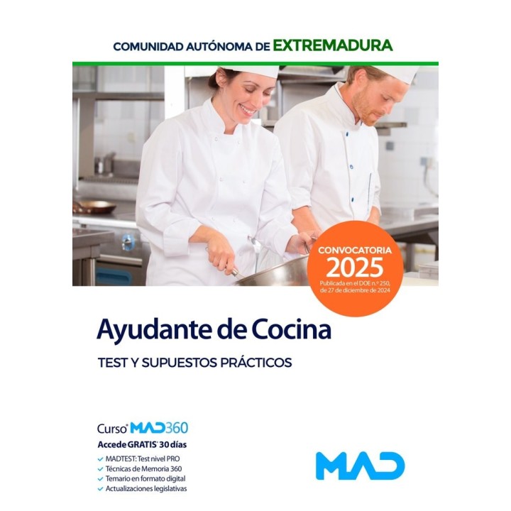 AYUDANTE DE COCINA PERSONAL LABORAL GRUPO V TEST SES 2025
