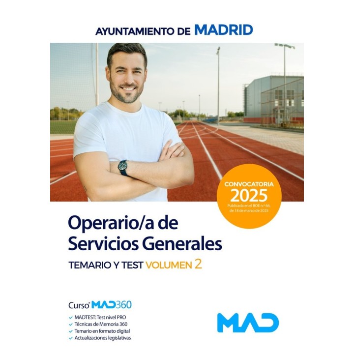 OPERARIO/A SERVICIO GENERAL TEMARIO 2 Y TEST AYUNTAMIENTO M
