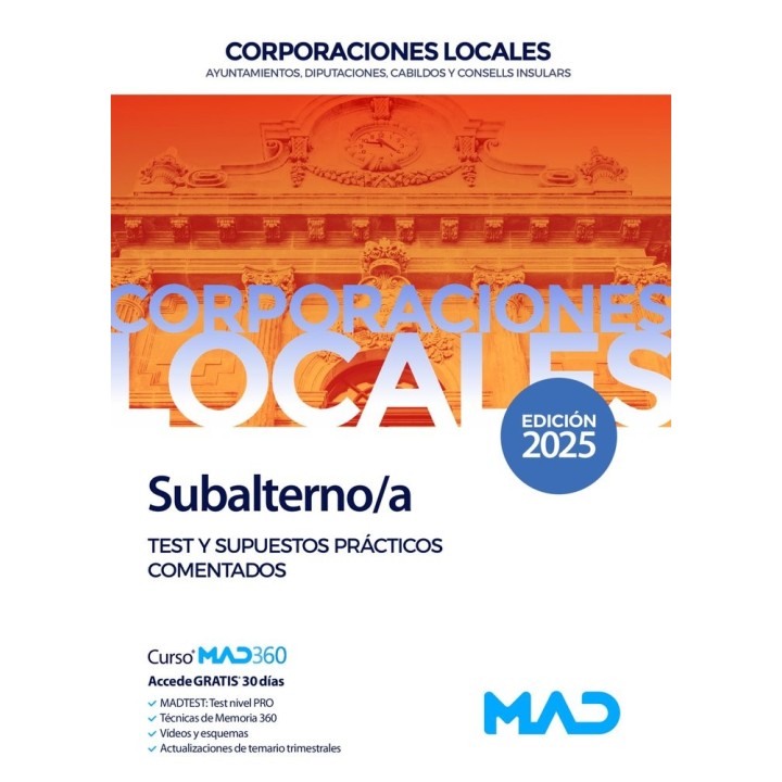 SUBALTERNO/A AYUNTAMIENTO DIPUTACION Y CORPORACION LOCAL TE
