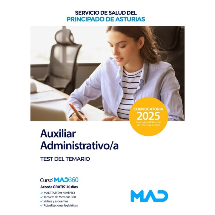 TEST DEL TEMARIO. AUXILIAR ADMINISTRATIVO;A SESPA