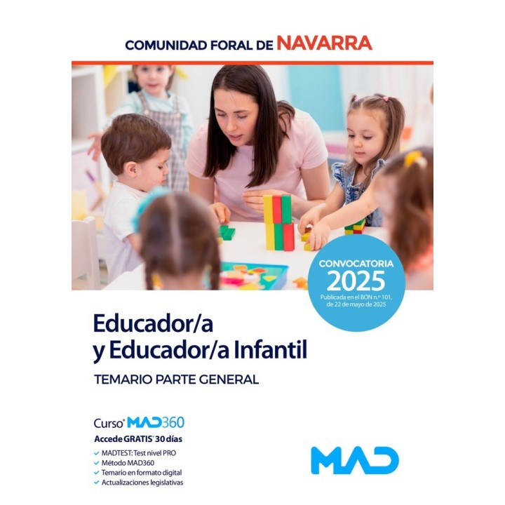 EDUCADOR Y EDUCADOR INFANTIL TEMARIO PARTE GENERAL NAVARRA