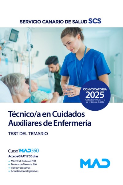 TECNICO/A CUIDADO AUXILIAR ENFERMERIA TEST TEMARIO CANARIO