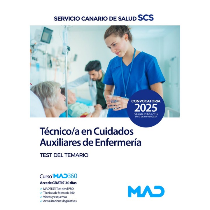 TECNICO/A CUIDADO AUXILIAR ENFERMERIA TEST TEMARIO CANARIO