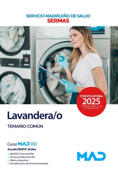 LAVANDERA/O TEMARIO COMUN SERVICIO MADRILEÑO SALUD SERMAS