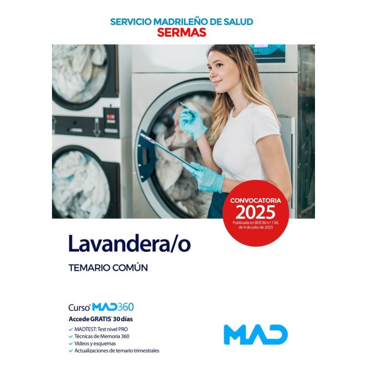 LAVANDERA/O TEMARIO COMUN SERVICIO MADRILEÑO SALUD SERMAS