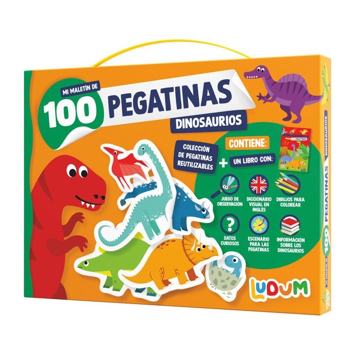 MALETIN 100 PEGATINAS DINOSAURIOS
