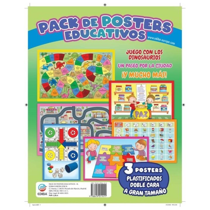PACKS DE POSTERS EDUCATIVOS JUEGO CON LOS DINOSAURIOS