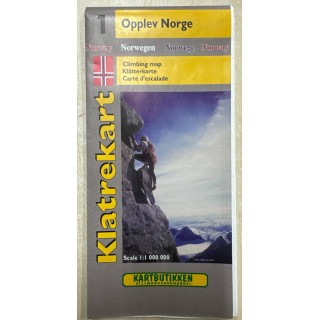 Klatrekart Scale I : I 000 000. Opplev Norge. Climbing map. Carte d'escalade.