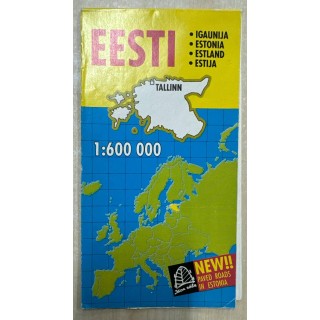 EESTI: IGAUNIJA, ESTONIA, ESTLAND, ESTIJA. 1 : 600 000. NEW PAVED ROADS IN ESTONIA.